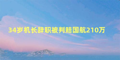 34岁机长辞职被判赔国航210万