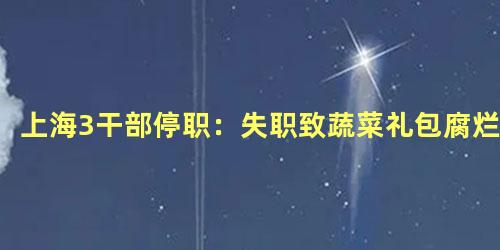 上海3干部停职：失职致蔬菜礼包腐烂