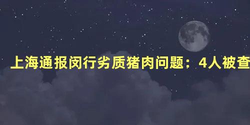 上海通报闵行劣质猪肉问题：4人被查