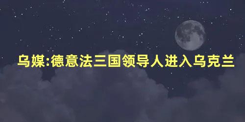 乌媒:德意法三国领导人进入乌克兰