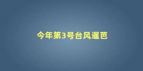 今年第3号台风暹芭