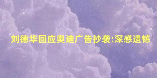 刘德华回应奥迪广告抄袭:深感遗憾