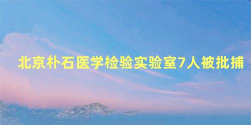 北京朴石医学检验实验室7人被批捕