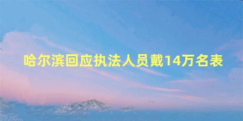 哈尔滨回应执法人员戴14万名表