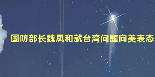 国防部长魏凤和就台湾问题向美表态