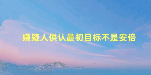 嫌疑人供认最初目标不是安倍