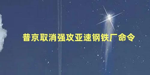 普京取消强攻亚速钢铁厂命令