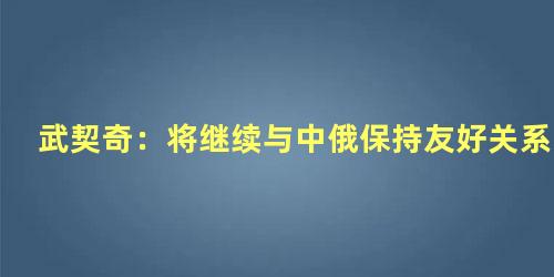 武契奇：将继续与中俄保持友好关系
